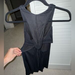 Lululemon black built in bra workout striped tank top
